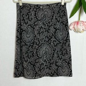 Harold’s Y2K Vintage Paisley Skirt, Size 8. Semi-Sheer.